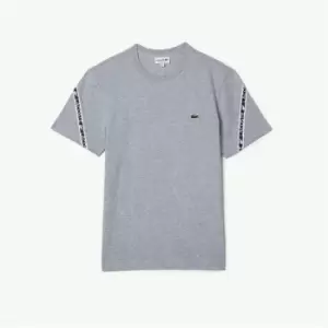 Image of Lacoste Tape Sleeve T Shirt - Grey
