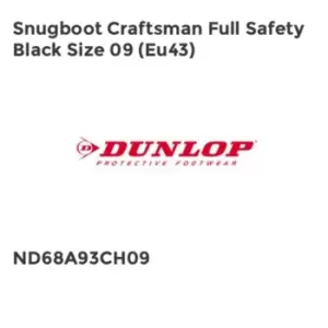Image of Dunlop SNUGBOOT CRAFTSMAN FULL SAFETY BLACK SIZE 09 (EU43)