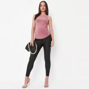 Image of Missguided Vice Coated Denim Maternity Jeans - Black