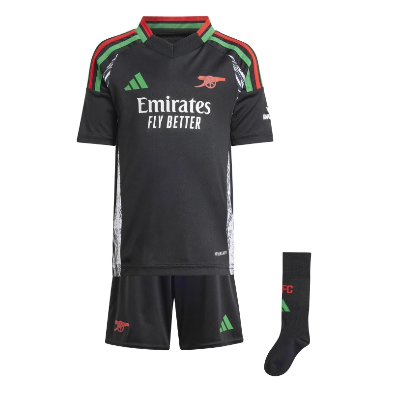 Image of adidas Arsenal Away Mini Kit 2024 2025 Infants - Black 3 - 4 Years