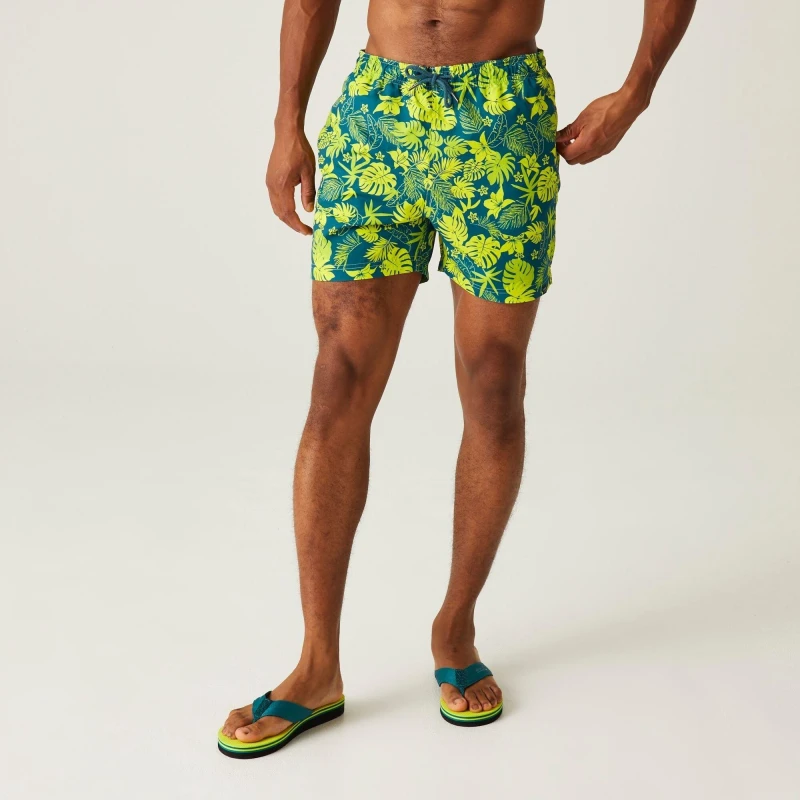 Image of Regatta Loras Swim Short - Moroccan Blue Hawaiian Print Moroccan Blue Hawaiian Print 2XL