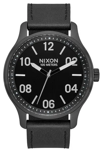Image of Nixon A1243-2998-00 Patrol Leather Black / Silver / Black Watch