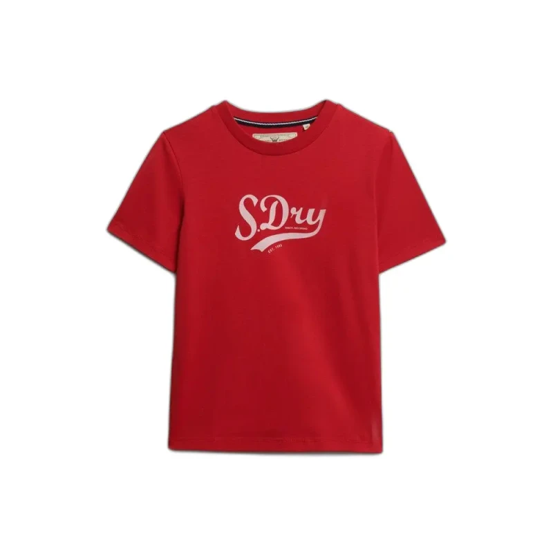 Image of Superdry Womens T-Shirt Superdry Varsity Script Rouge Female S