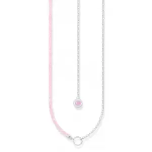 Image of Charmista Pink Cold Enamel Rose Quartz Necklace KE2190-067-9