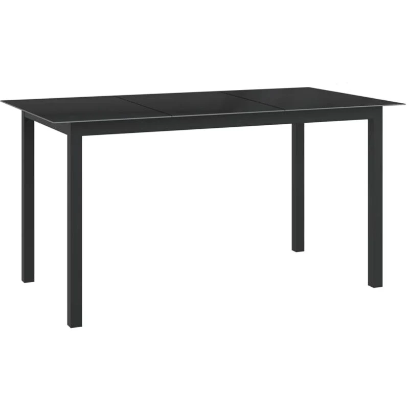 Image of VIDAXL Garden Table Black 150x90x74cm Aluminium and Glass Vidaxl 8720286108482