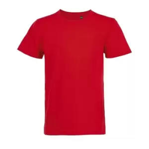 Image of SOLS Childrens/Kids Milo Organic Short Sleeve T-Shirt (7-8 Years) (Red)