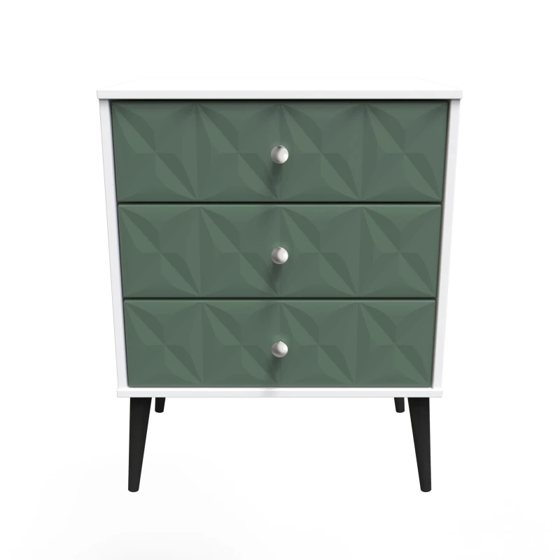 Image of Ready Assembled 2 U Toledo 3 Drawer Chest (Ready Assembled) in Green Green Unisex
