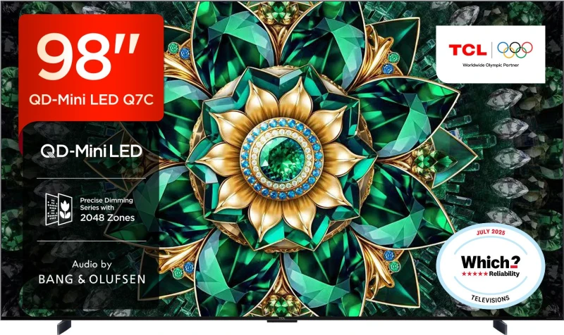Image of TCL Q7C 98" 4K QD-Mini LED Ultra HD Smart TV 98Q7C-UK Metallic