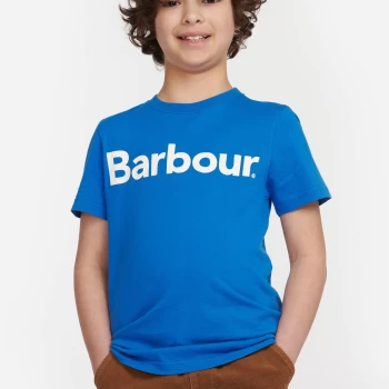Image of Barbour Boys' Logo T-Shirt - Frost Blue - M (8-9 Years)