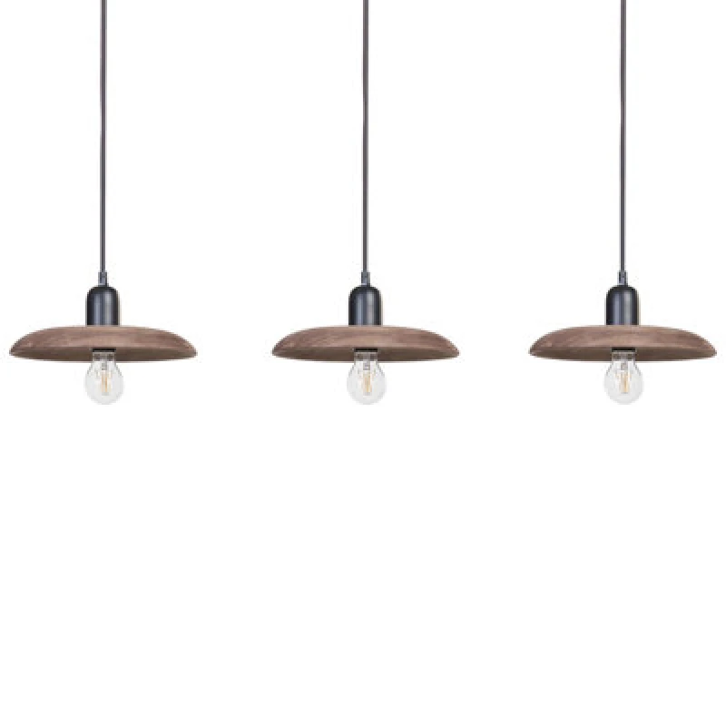 Image of Beliani Pendant Lamp Manjeera Mango Wood Dark Brown