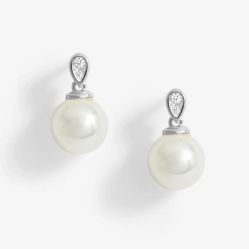 Image of Simply Silver Sterling Silver 925 CZ and Pearl Classic Studs Jewellery Sets One Size Silver 42626311000