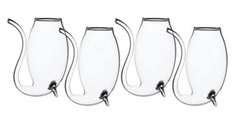 Image of BarCraft BarCraft Set of 4 Glass Port Sippers in Clear Clear One Size Unisex 5028250541451