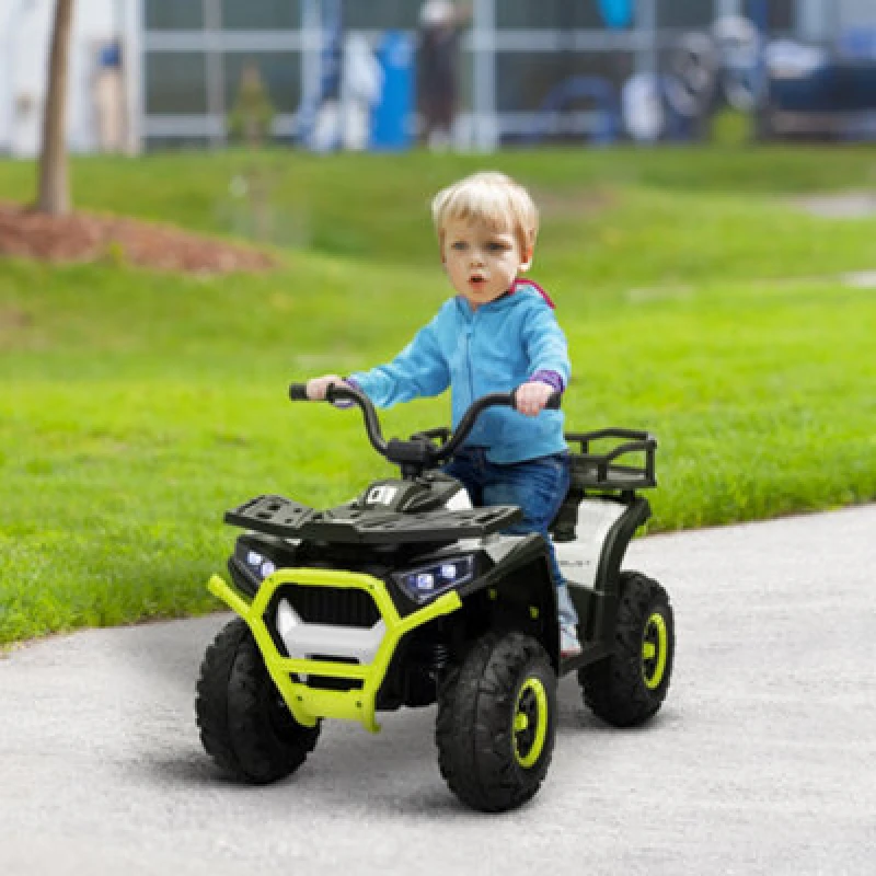 Image of AIYAPLAY 12V Kids Quad Bike w/ 4 Suspension Wheels, for 3-5 Years Green
