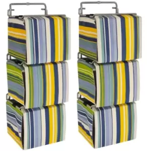 Image of Techstyle Stripe Wall Mounted Canvas 66 Cd Storage Boxes For Cd / Toys / Toiletries