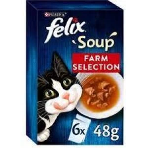 Image of Felix Soup Farm Selection Cat Food 6 x 48g