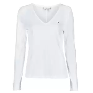 Image of Tommy Hilfiger REGULAR CLASSIC V-NK TOP LS womens in White - Sizes S,M,L,XL,XS