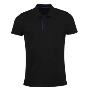 Image of SOLS Mens Performer Short Sleeve Pique Polo Shirt (S) (Black)