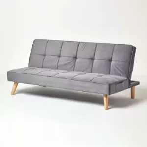 Image of Bower Velvet Sofa Bed, Dark Grey - Dark Grey - Homescapes