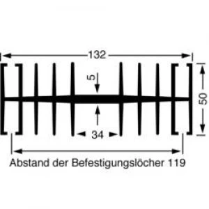 Image of Heat sink 1.1 CW L x W x H 100 x 132 x 50 mm Fischer Elektro