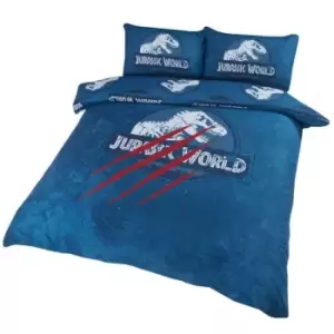 Image of Jurassic World Logo Duvet Cover Set (Single) (Blue)