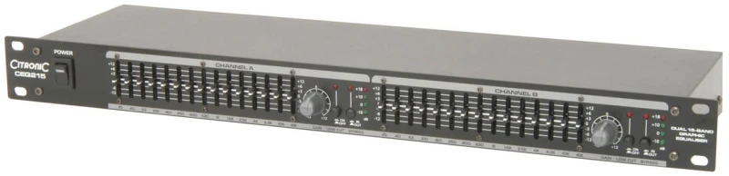 Image of Citronic Citronic CEQ215 Professional 19" Rack Mountable 1U Dual 15-Band Graphic Equaliser CEQ215