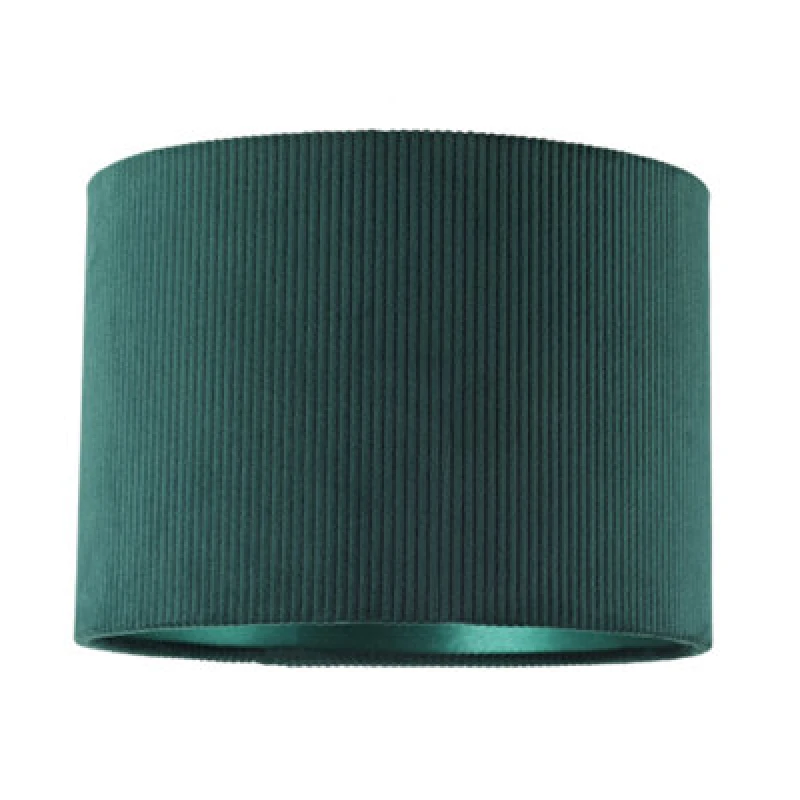 Image of Happy Homewares Dark Forest Green Corduroy Fabric 10' Lamp Shade With Inner Emerald Satin Lining
