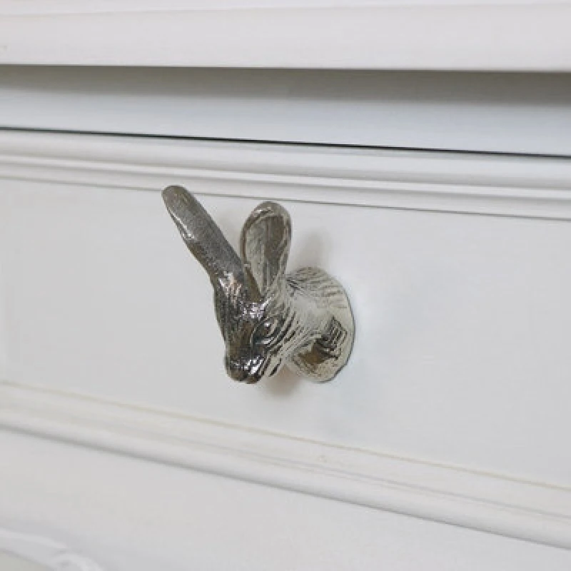 Image of Melody Maison Silver Rabbit Head Drawer Knob Silver