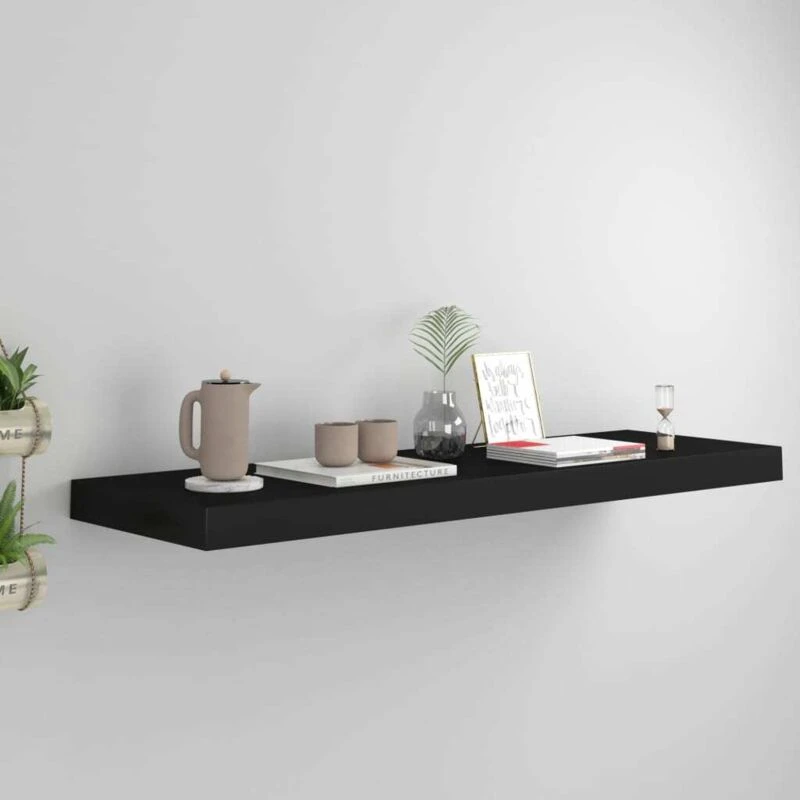 Image of VIDAXL Vidaxl - Floating Wall Shelf Black 80x23.5x3.8cm mdf 8720286074664