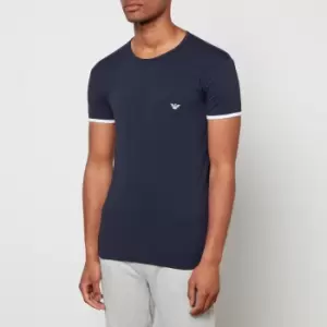 Image of Emporio Armani Mens Contrast Binding T-Shirt - Marine - S