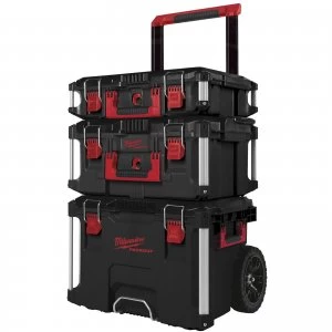 Image of Milwaukee Packout 3 Piece Trolley Tool Case Set