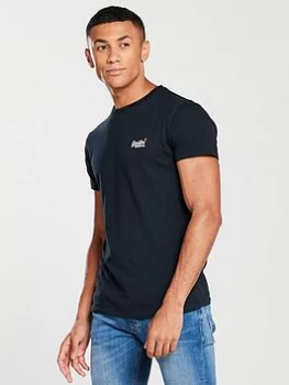 Image of Superdry Orange Label Vintage Emb Tee, Eclipse Navy, Size XS, Men