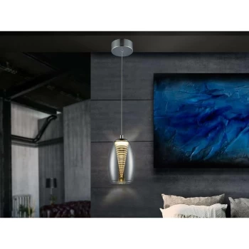 Image of Schuller Lighting - Schuller Nebula - Integrated LED Crystal Ceiling Pendant Chrome