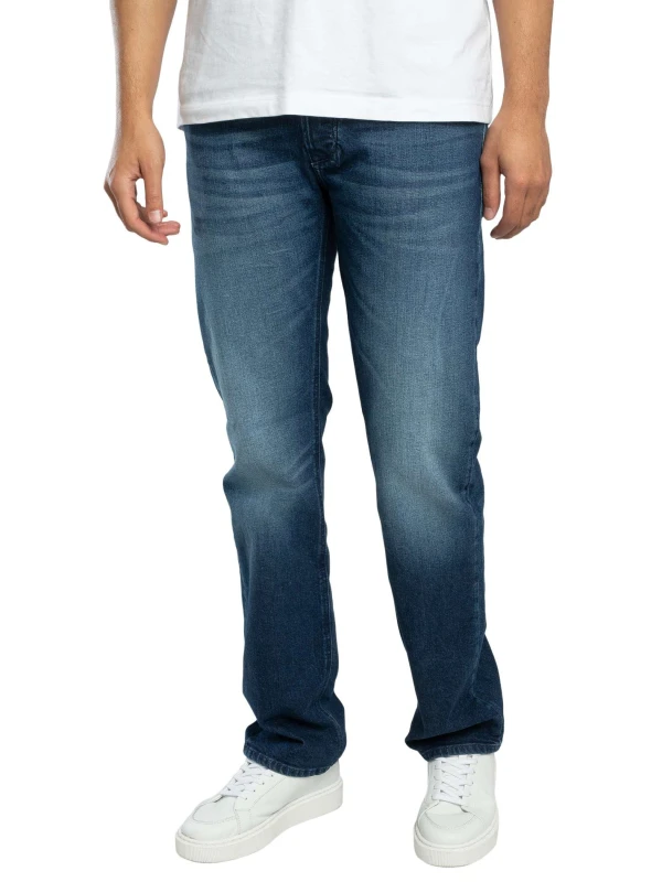 Image of Diesel Mens Larkee Straight Leg Jeans 01 Mid Blue male 34W S