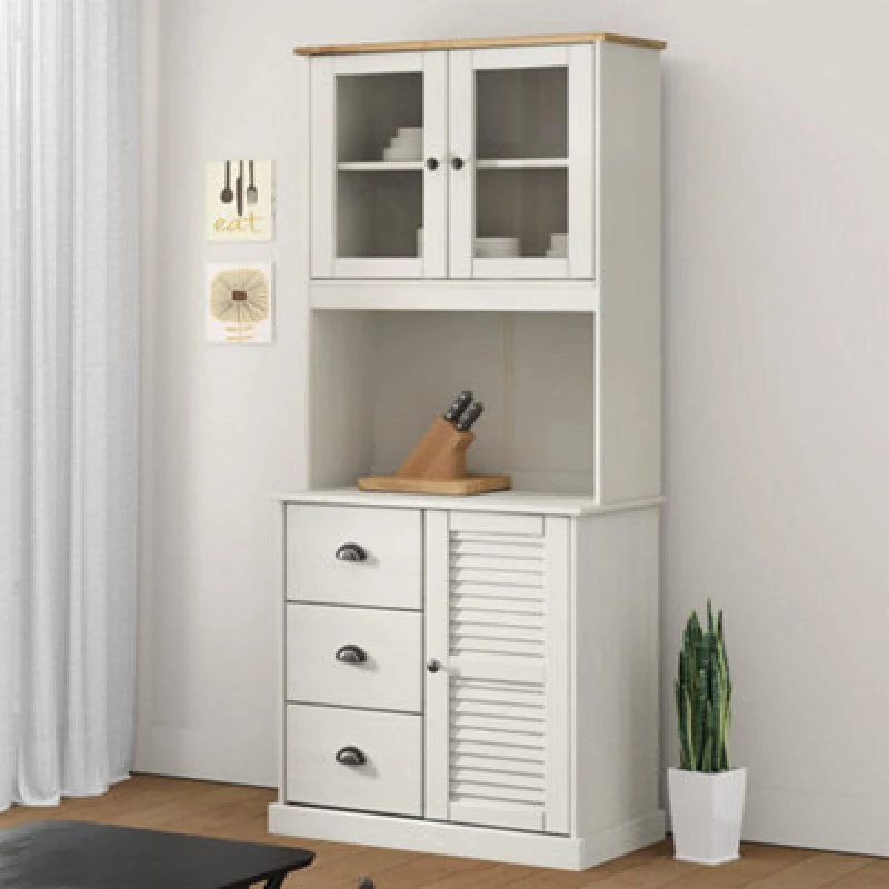 Image of VIDAXL Dresser Top vigo White 78x30x100cm Solid Wood Pine Vidaxl 8720845846206