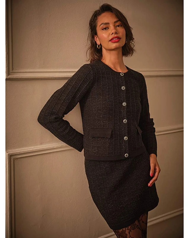 Image of FatFace FatFace Piper Boucle Cardigan Black - FatFace - Size: 8 Black Female 8 RF50209