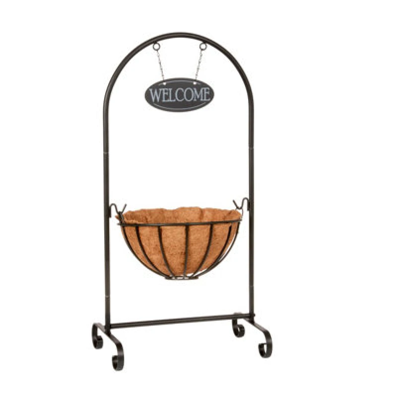 Image of Smart Garden Black Metal Classic Welcome Planter (H)78Cm (W)38Cm