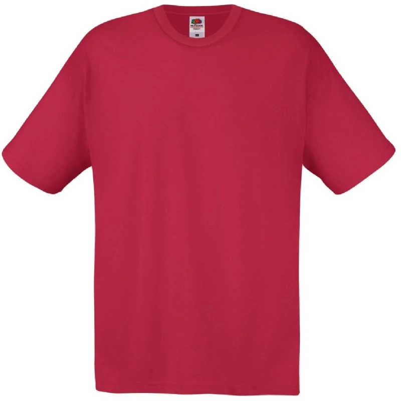 Image of Fruit Of The Loom Fruit of the Loom Men Original T-Shirt in Red Size: Small Red S Male 5054752908799