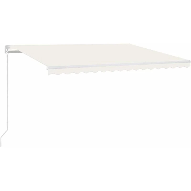 Image of VIDAXL Manual Retractable Awning with LED 400x300cm Cream vidaXL 8720286392263