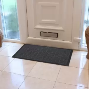 Image of JVL Firth Tile Rubber Doormat Charcoal