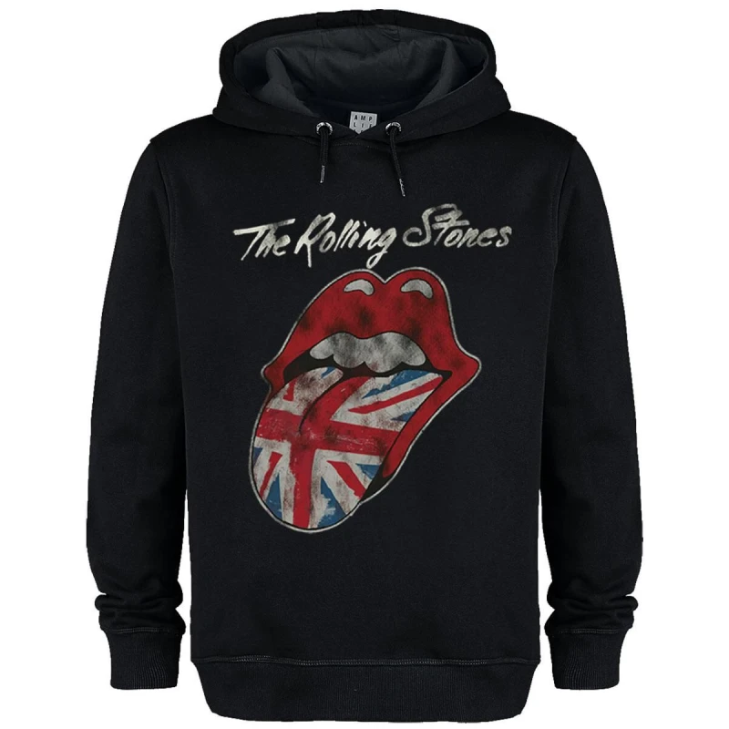Image of Amplified Amplified Men UK Tongue The Rolling Stones Hoodie in Black Size: X-Small Black XS Male 5063425489145