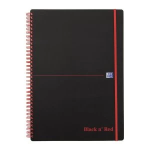 Image of Black n Red A4 90gm2 140 Pages Recycled Polypropylene Covered Wirebound Notebook Pack of 5