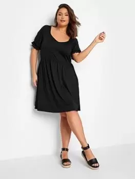 Image of Yours Smock Sweetheart Dress Black, Size 16, Women