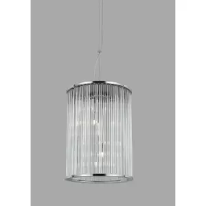 Image of Impex Oklahoma 6 Light Chrome Lanterns Pendant Ceiling Light