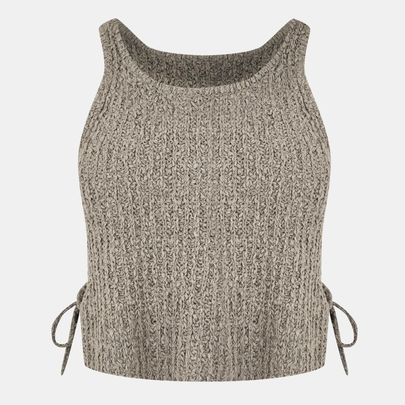 Image of Jack Wills Womens Knitted Sweater Vest Taupe female 6 (2XS)