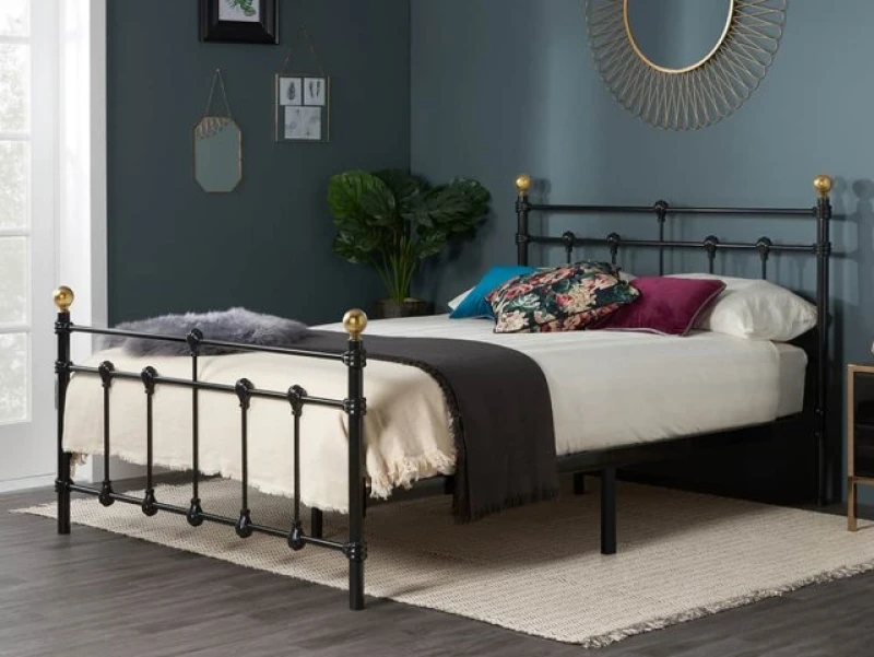 Image of Birlea Atlas Black Metal Bed Frame - 4ft Small Double