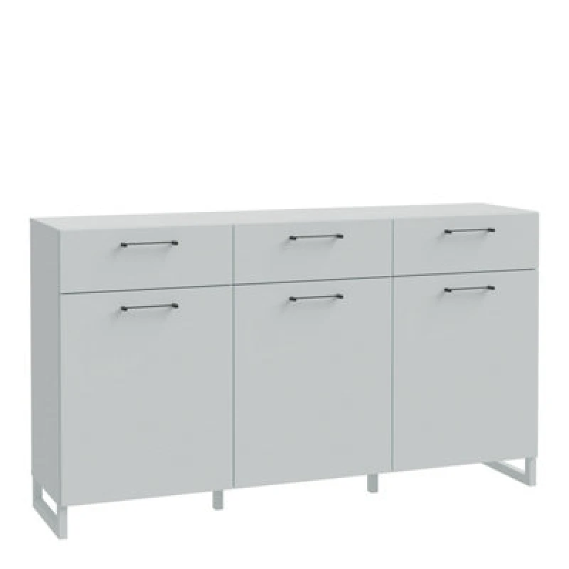 Image of Furniture To Go Sali 3 Door 3 Drawer Chest In Light Grey