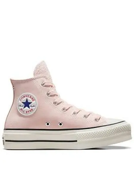 Image of Converse Fable Pink / Egret / Black Chuck Taylor Lift Platform Suede High-Top Shoe Pink Female 5 216421UK