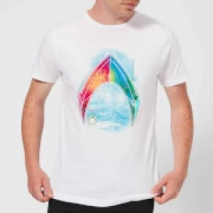 Image of Aquaman Mera Beach Symbol Mens T-Shirt - White