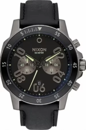 Image of Mens Nixon The Ranger Chrono Leather Chronograph Watch A940-2305