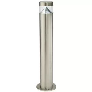 Image of Outdoor Garden Bollard Light Steel Pyramid Cool White LED Path Lamp Post IP44